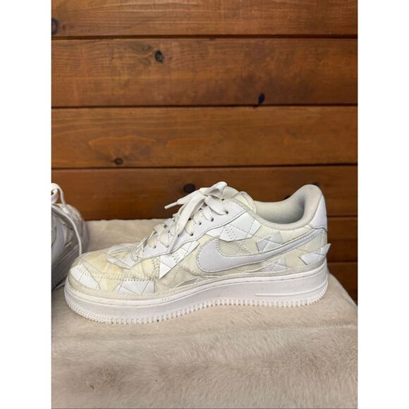 Nike  Mens Air Force 1 Billie Eilish x Low  Triple White quilted patchwork Sz 8 main image 6